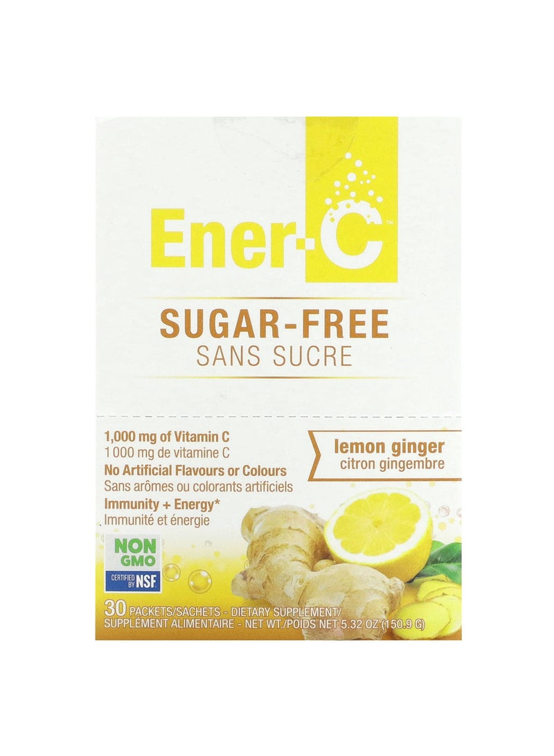 Vitamin C Drink Mix, Sugar Free, Lemon Ginger, 1,000 mg, 30 Packets